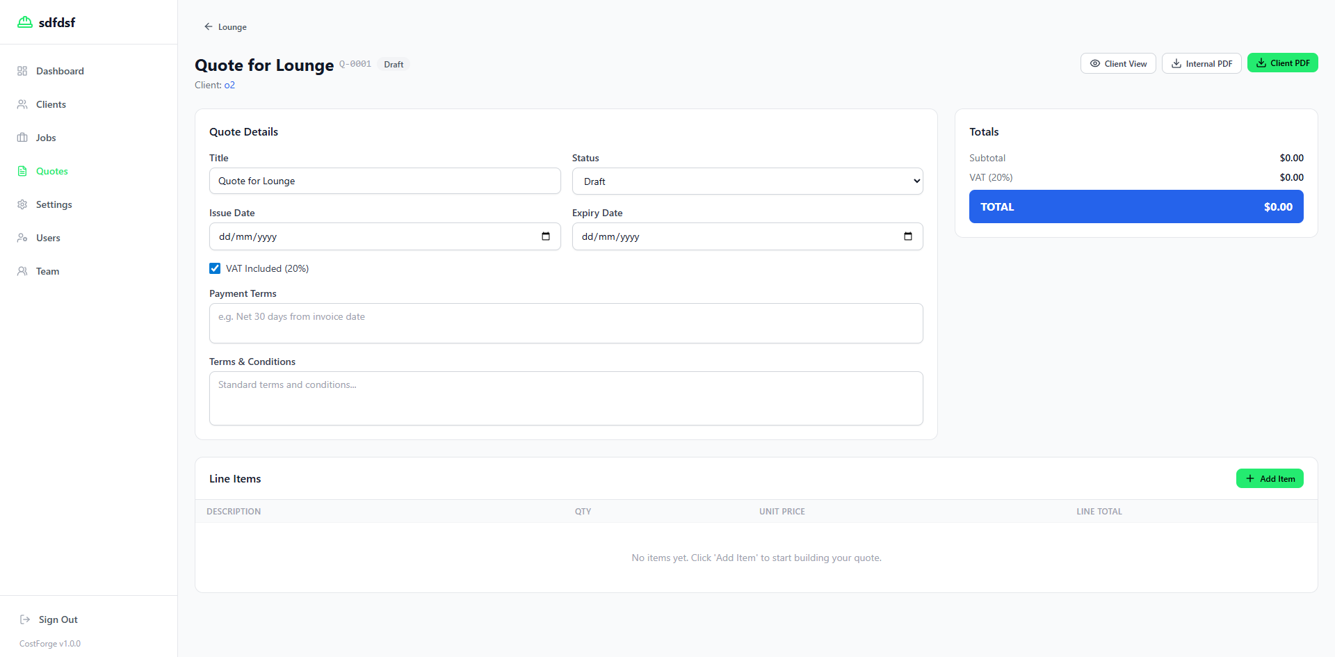 Professional quotes that win jobs